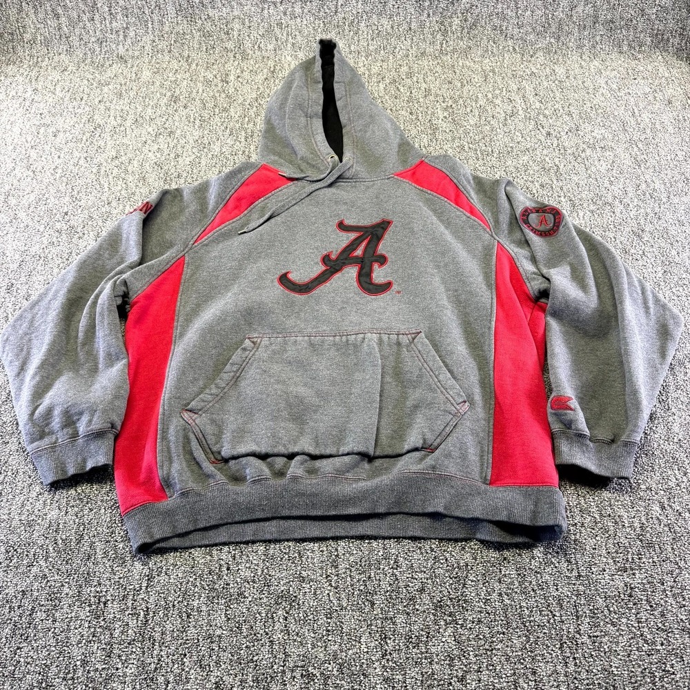 Alabama Crimson Tide Hoodie Mens XL Gray Colosseum Athletics Logo Raglan Sleeve